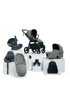 Ocarro Pushchair Complete Bundle with Cybex Cloud T Car Seat & Base (8 Pieces) - Flint Grey