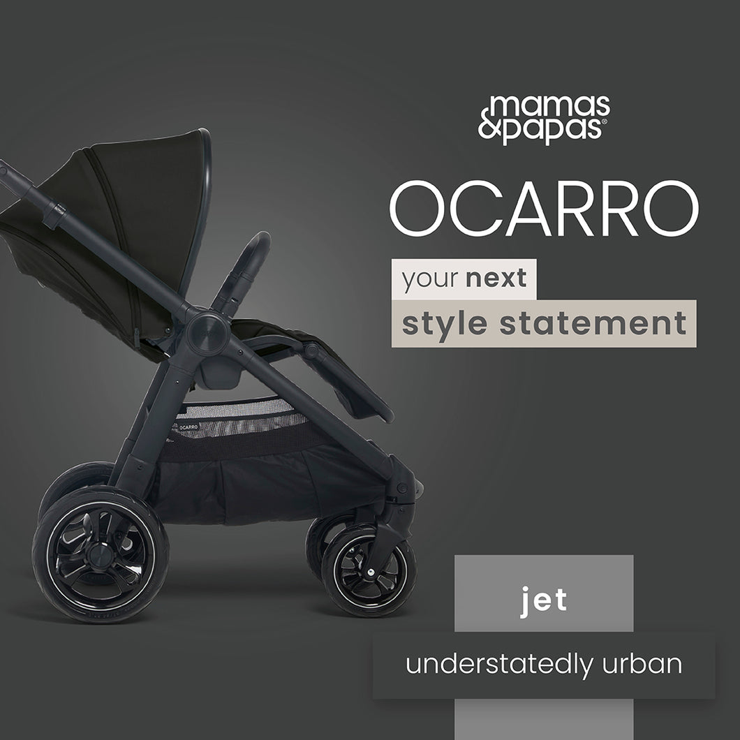 Ocarro Pushchair Complete Bundle with Cybex Cloud T Car Seat & Base (8 Pieces) - Jet